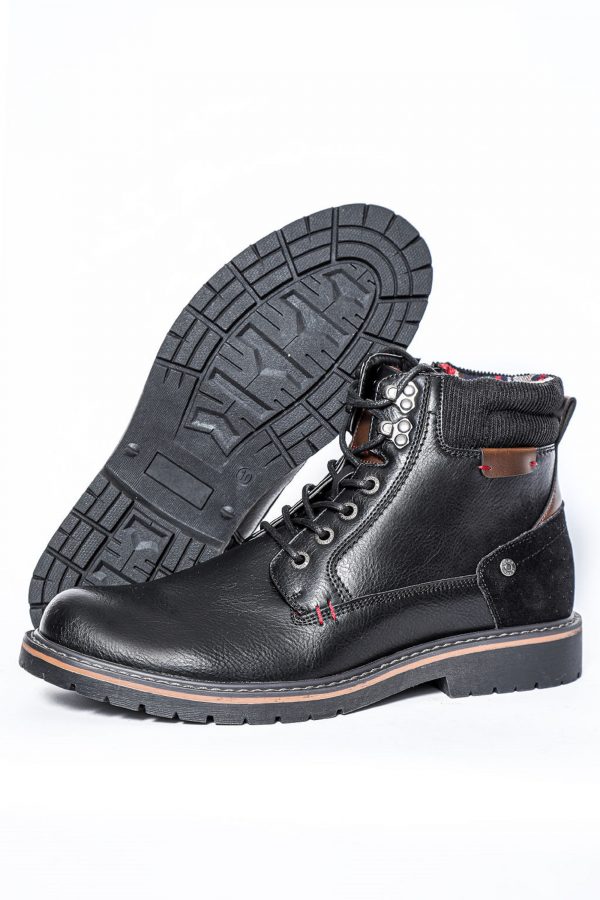 Men Leather Lined Boots - Black
